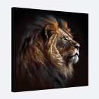 Tableau déco lion fond noir