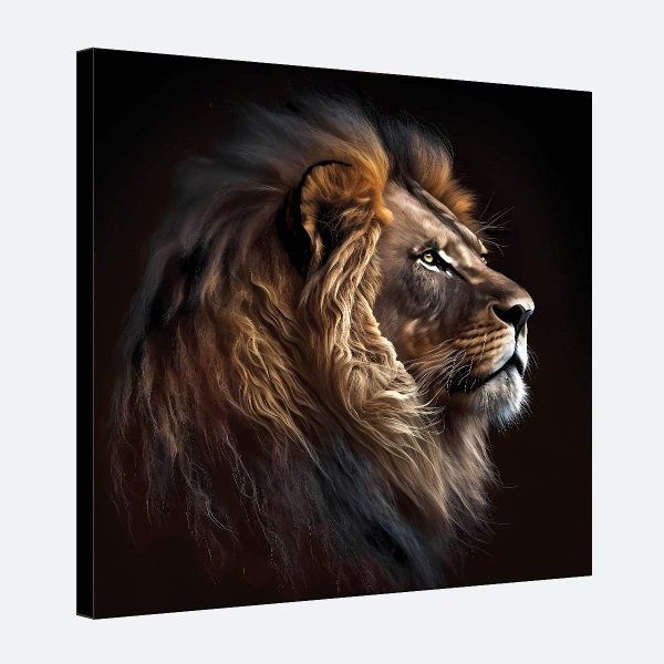 Tableau déco lion fond noir Tableau déco lion fond noir