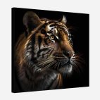 Tableau deco tigre fond noir