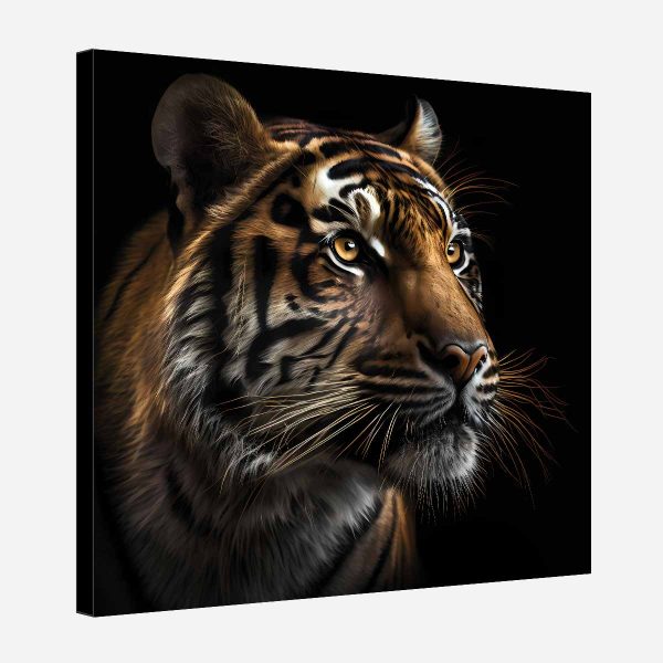 Tableau deco tigre fond noir Tableau deco tigre fond noir