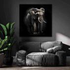 Tableau deco elephant fond noir