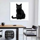 Tableau déco chat noir