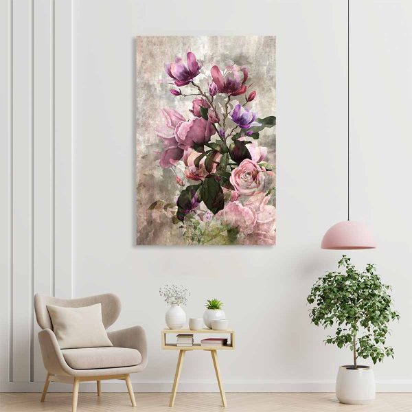 Tableau déco fleur vintage
