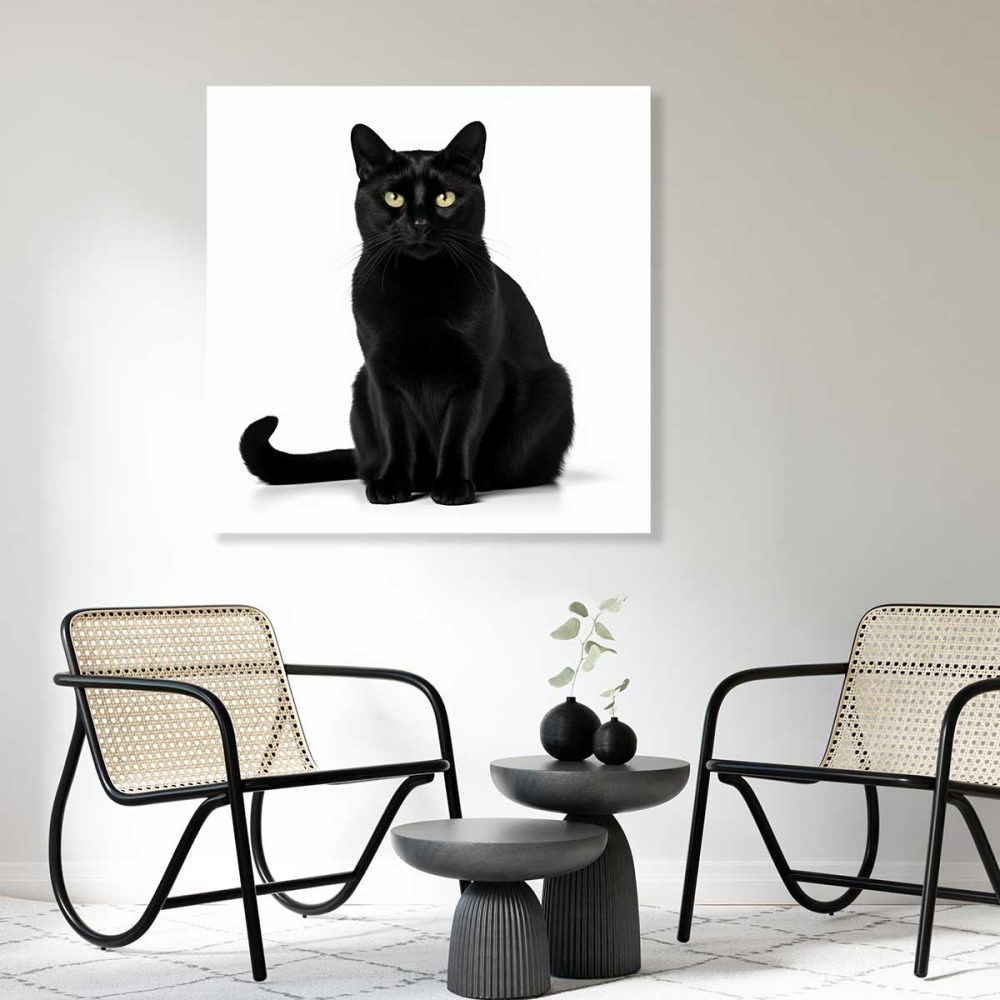 Tableau mural chat noir