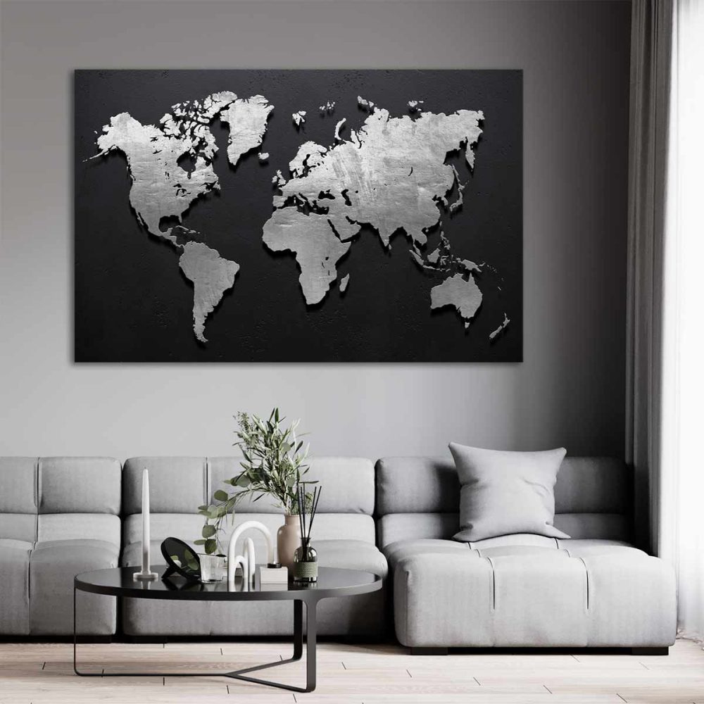 Tableau deco carte du monde