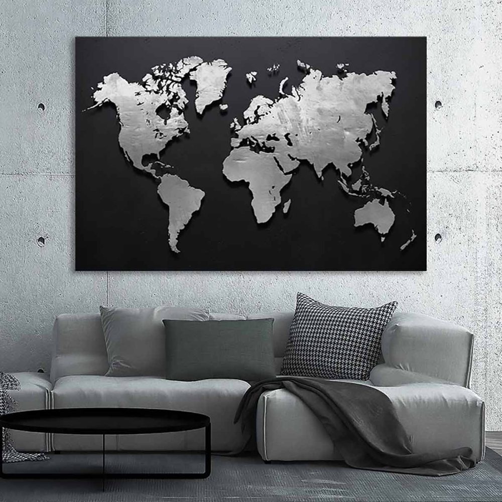 Toile carte du monde moderne