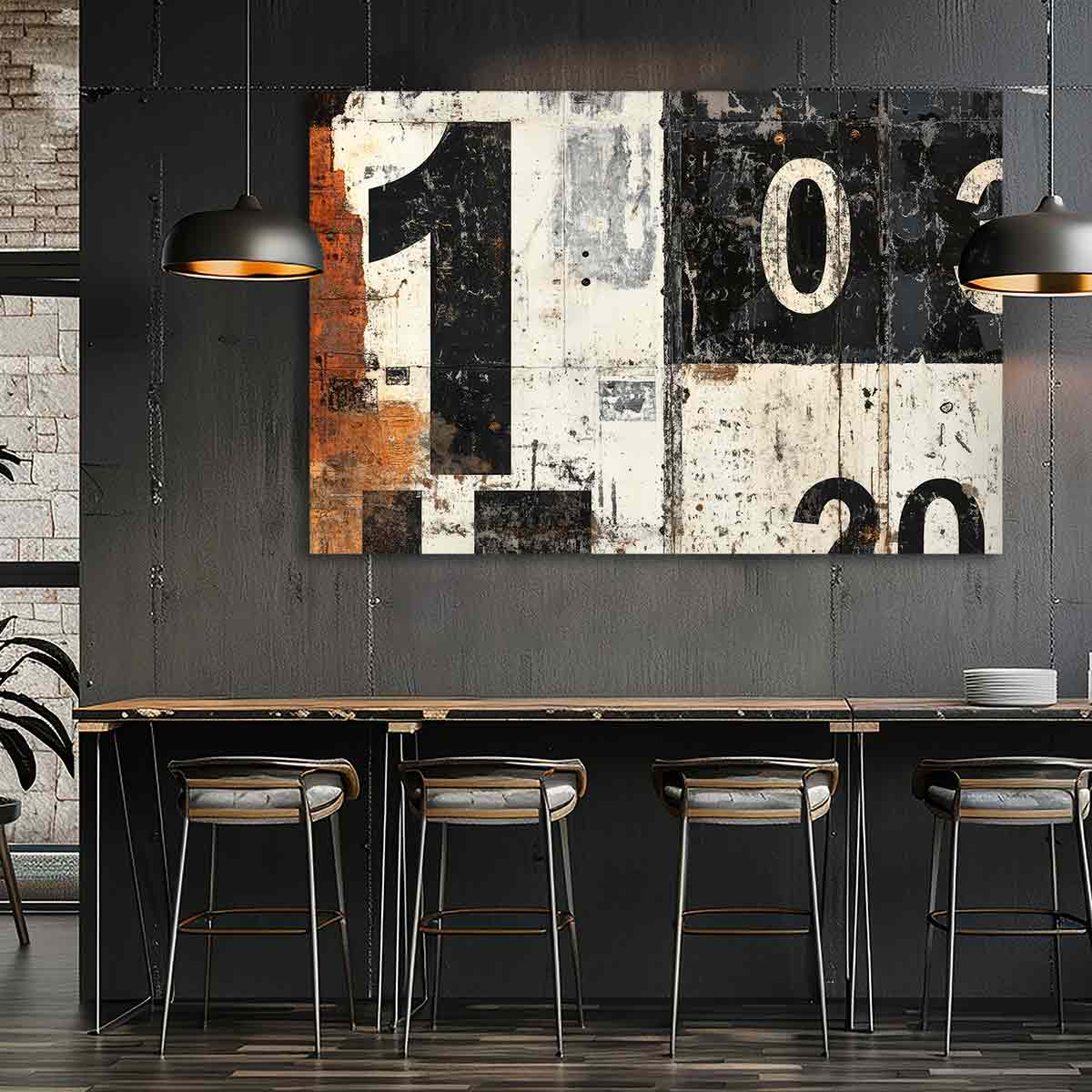 Tableau Déco Salon Tableau Sur Toile Deco Cadre Salon Machine Industrielle Graffiti Moderne 120x80cm - Impression Premium