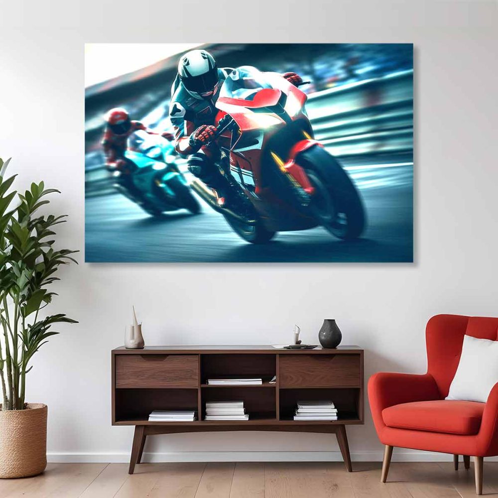 Tableau déco moto de course Tableau déco moto de course
