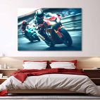 Toile moto de course
