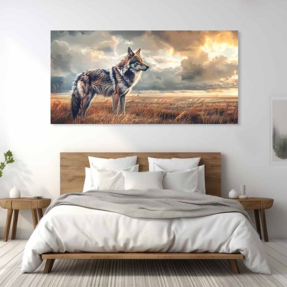 Toile murale loup