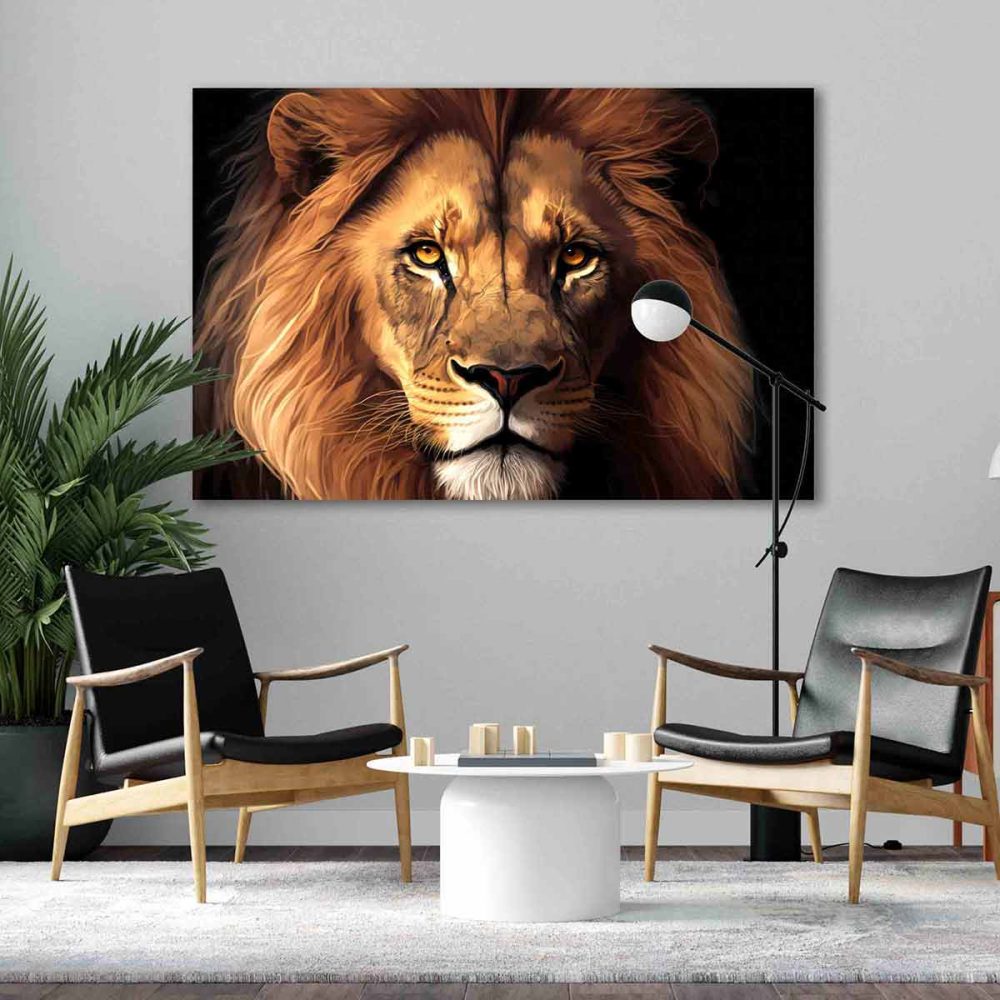 Déco murale lion salon
