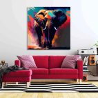 Tableau déco éléphant couleur