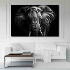 Tableau déco éléphant noir et blanc
