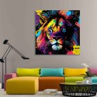 Tableau déco lion couleur