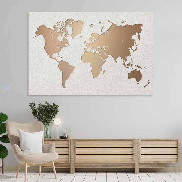 Tableau déco mappemonde