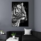 Tableau déco tigre noir et blanc