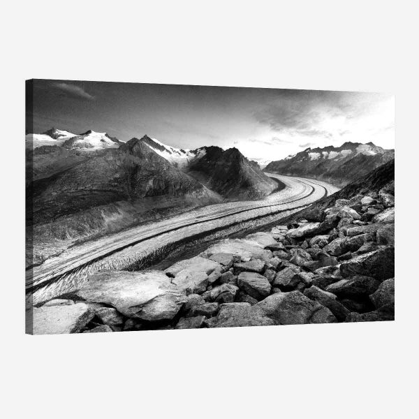Tableau montagne noir et blanc