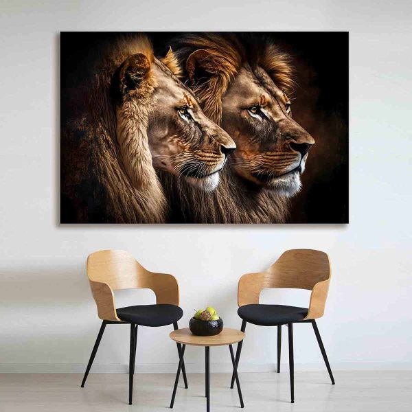 Tableau mural lion