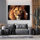 Tableau mural lion couleur