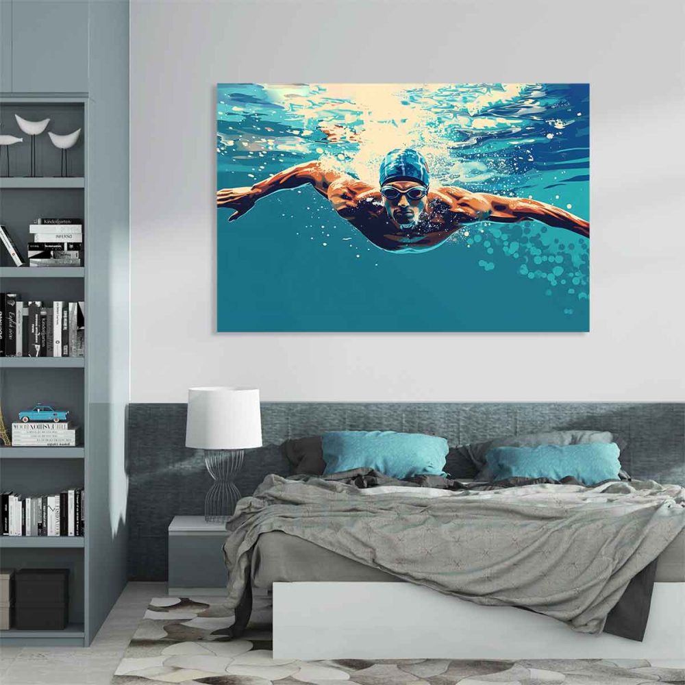 Tableau mural natation