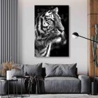 Tableau tigre noir et blanc