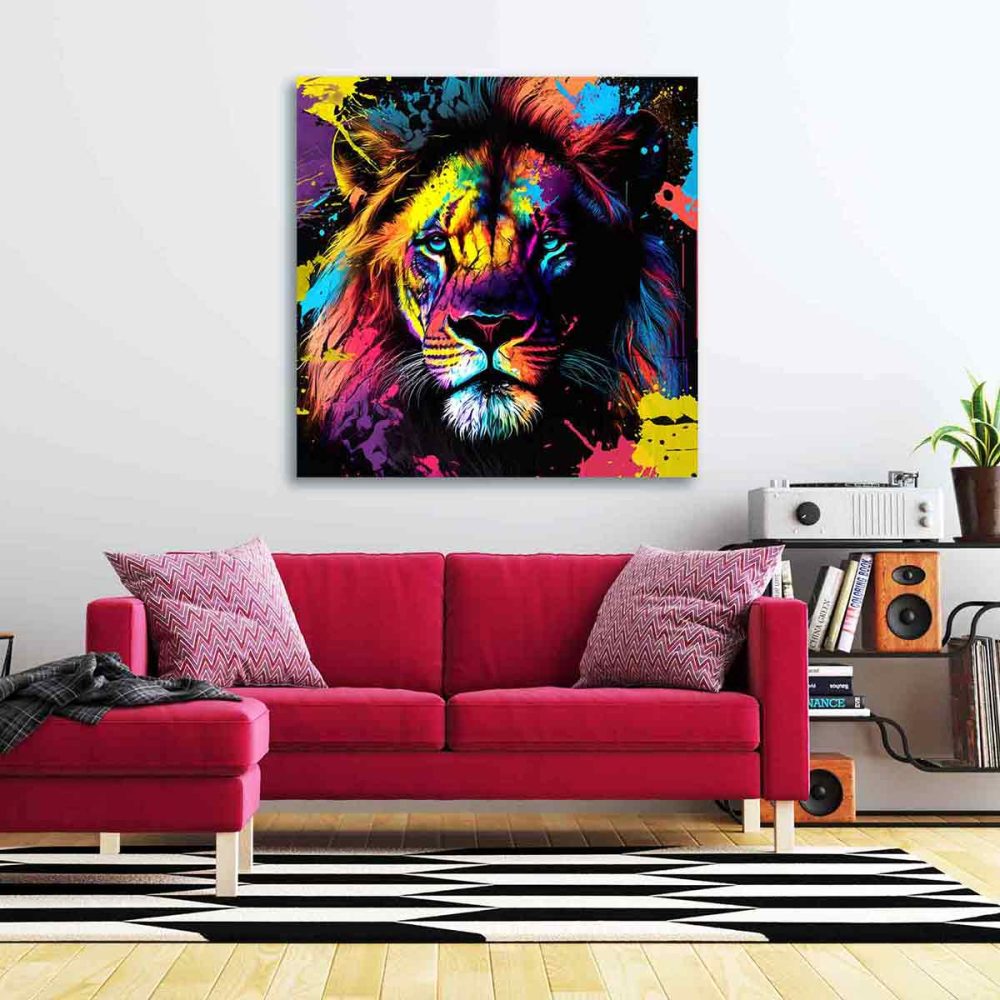 Toile lion salon Toile lion salon