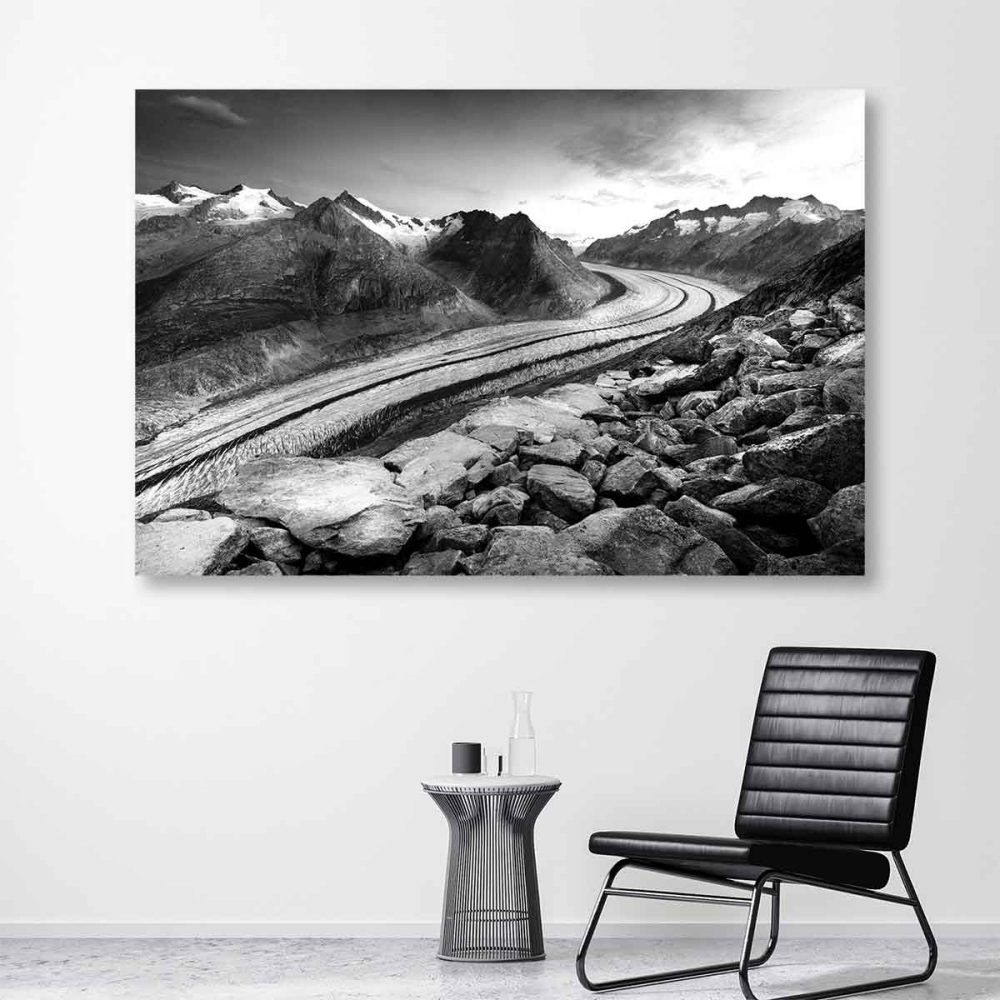 Toile montagne noir et blanc