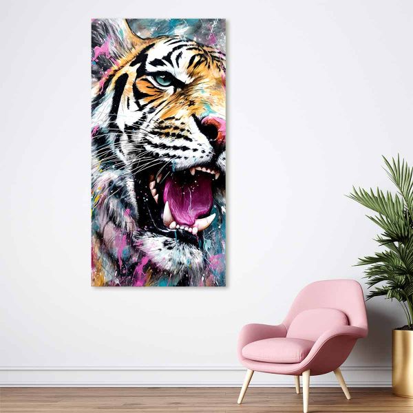 Toile murale tigre couleur