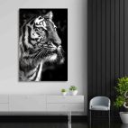 Toile tigre noir et blanc