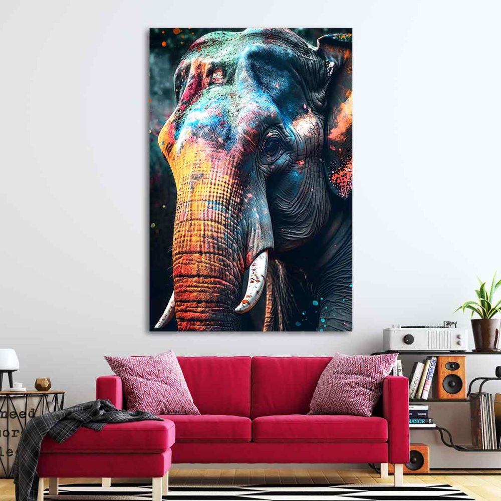 Cadre éléphant couleur Cadre éléphant couleur