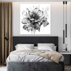 Cadre fleur noir et blanc