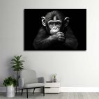 Cadre singe noir et blanc