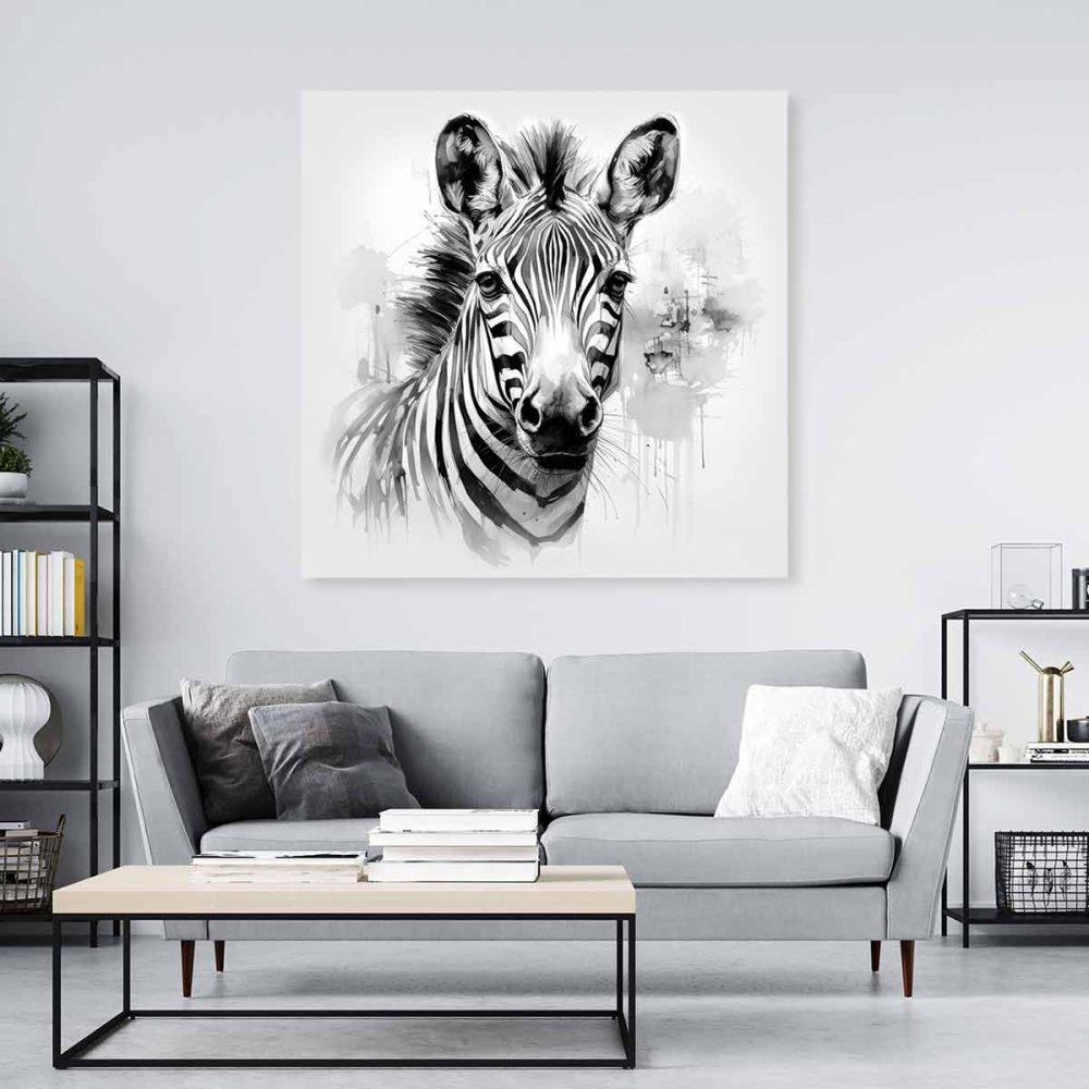 Tableau zèbre noir et blanc Tableau zèbre noir et blanc