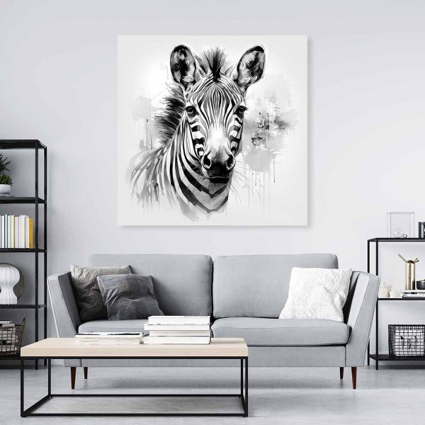 Tableau zèbre noir et blanc