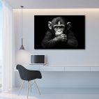 Tableau singe noir et blanc