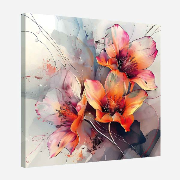 Tableau abstrait fleur