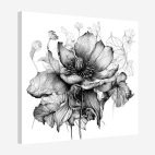 Tableau fleur noir et blanc