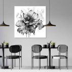 Tableau mural fleur noir et blanc