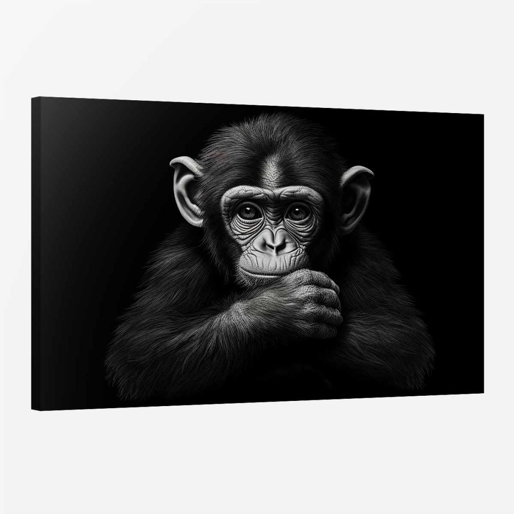 Tableau singe noir et blanc Tableau singe noir et blanc