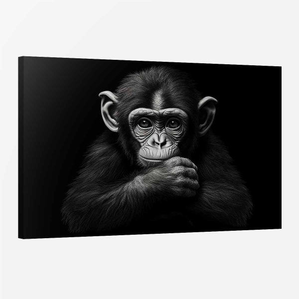 Tableau singe noir et blanc