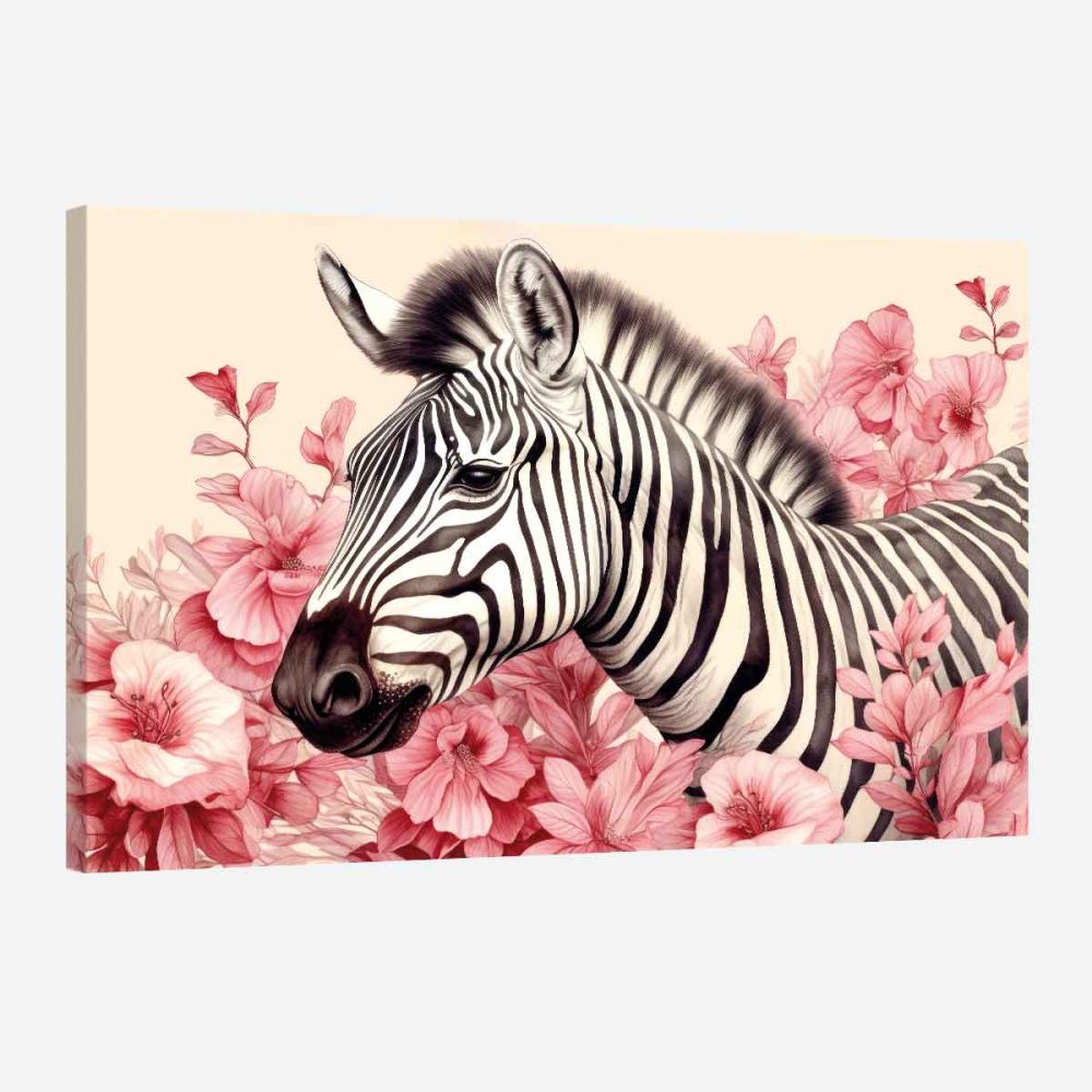 Tableau zèbre fleur