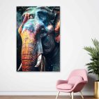 Toile éléphant couleur