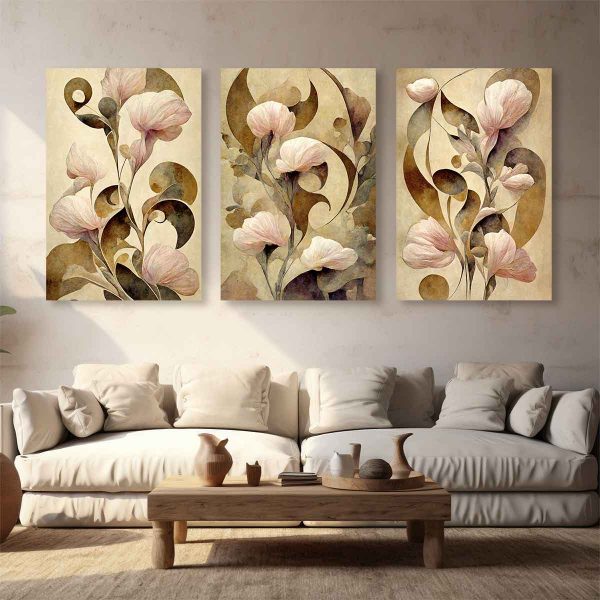 Toile fleurs modernes