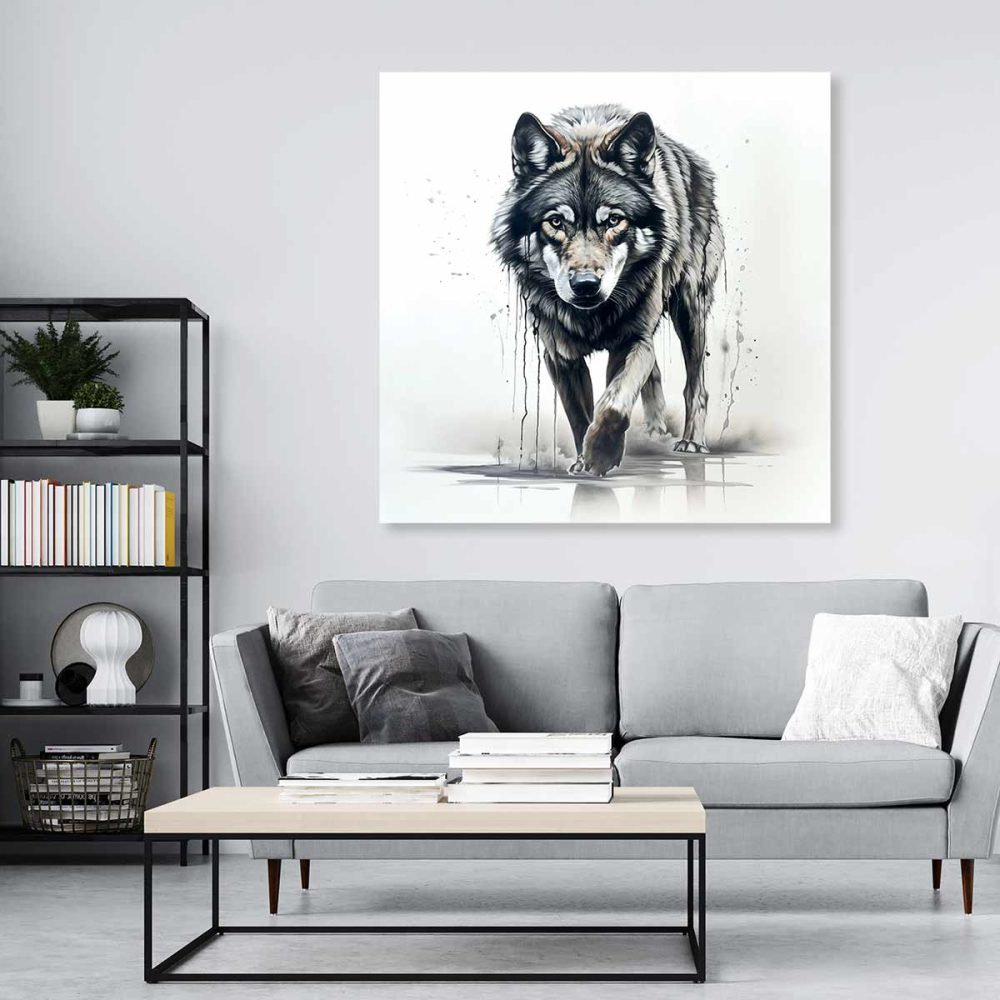 Tableau déco loup