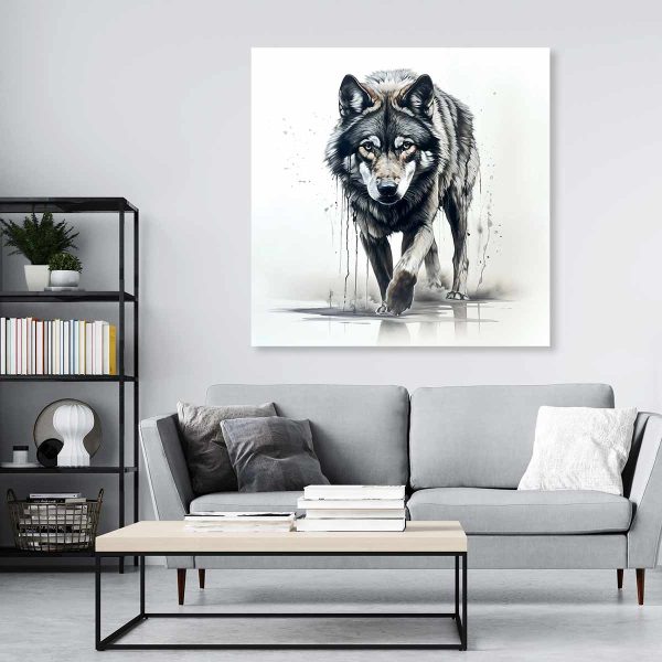 Tableau déco loup