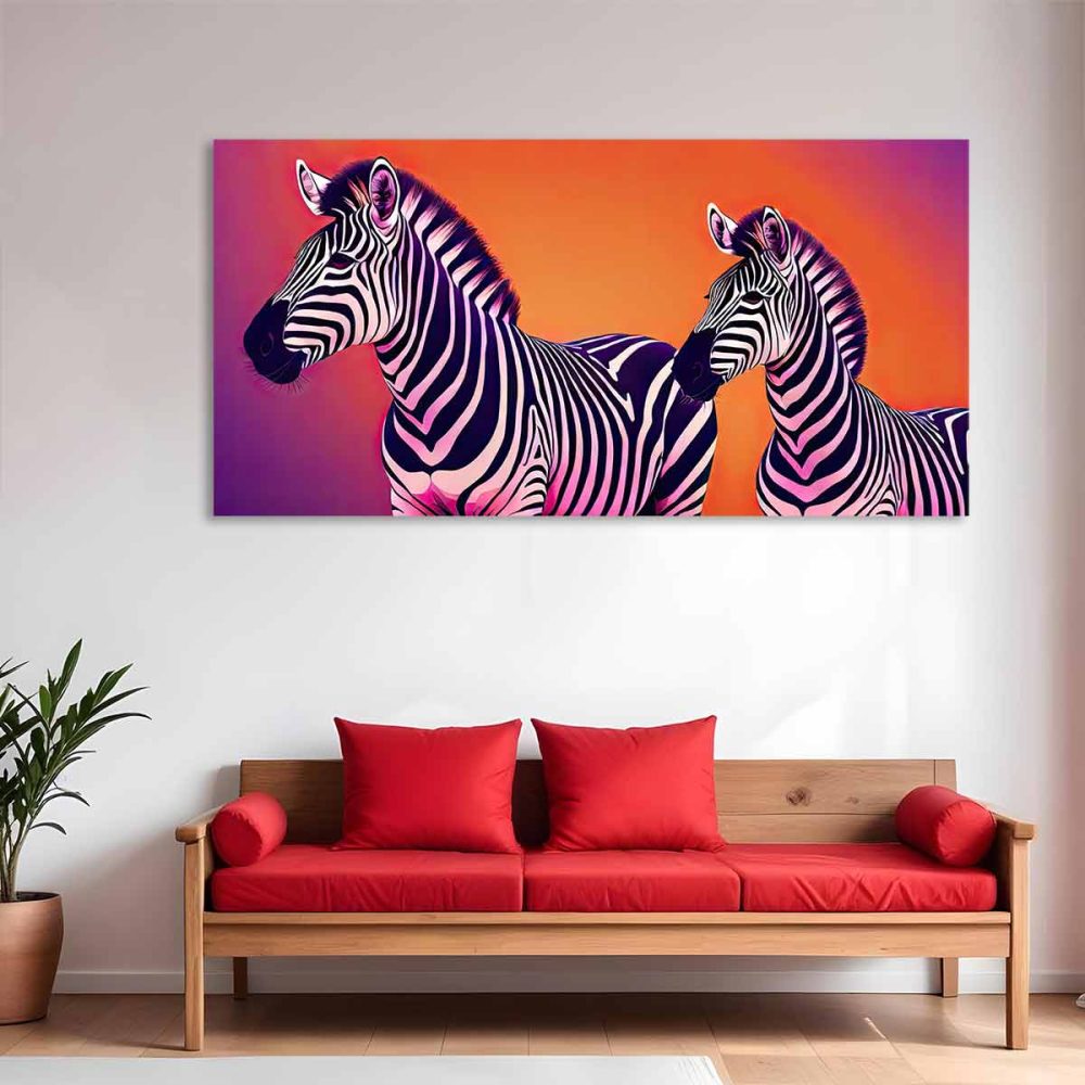 Toile zèbre coloré