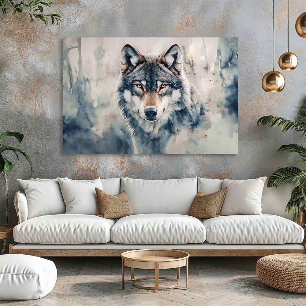 Décoration loup aquarelle Décoration loup aquarelle