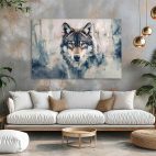 Décoration loup aquarelle