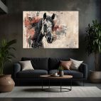 Tableau cheval abstrait