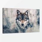 Tableau loup aquarelle